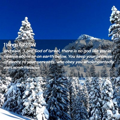 Picture 02 - 1 Kings 8:23 GW - and said, “Lord God of Israel, there is no god - Bible Verse Picture