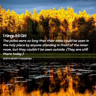 Picture 02 - 1 Kings 8:8 GW - The poles were so long that their ends could be - Bible Verse Picture