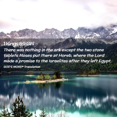 Picture 02 - 1 Kings 8:9 GW - There was nothing in the ark except the two stone - Bible Verse Picture