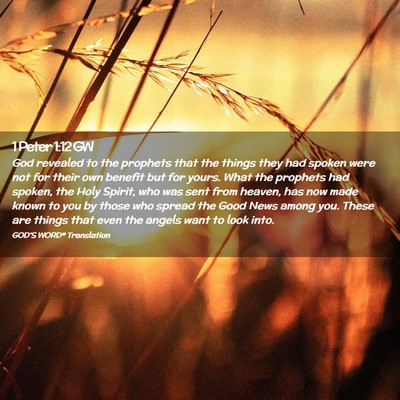Picture 02 - 1 Peter 1:12 GW - God revealed to the prophets that the things they - Bible Verse Picture