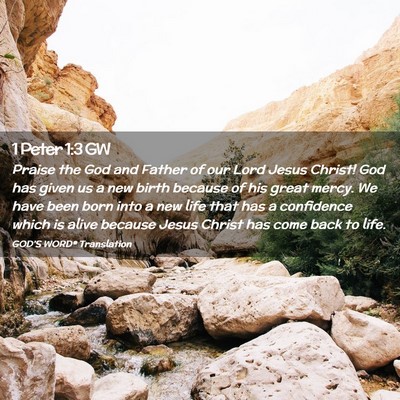 Picture 02 - 1 Peter 1:3 GW - Praise the God and Father of our Lord Jesus - Bible Verse Picture