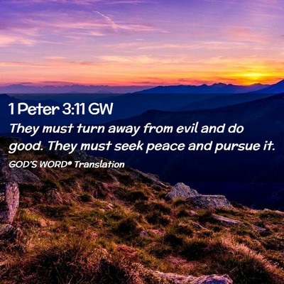 Picture 02 - 1 Peter 3:11 GW - They must turn away from evil and do good. They - Bible Verse Picture
