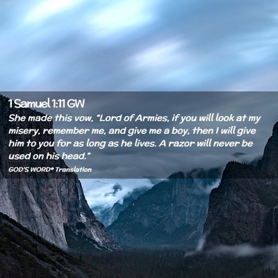 Picture 02 - 1 Samuel 1:11 GW - She made this vow, “Lord of Armies, if you will - Bible Verse Picture