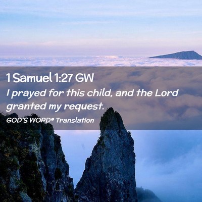 Picture 02 - 1 Samuel 1:27 GW - I prayed for this child, and the Lord granted my - Bible Verse Picture