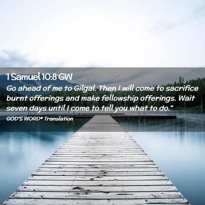 Picture 02 - 1 Samuel 10:8 GW - Go ahead of me to Gilgal. Then I will come to - Bible Verse Picture