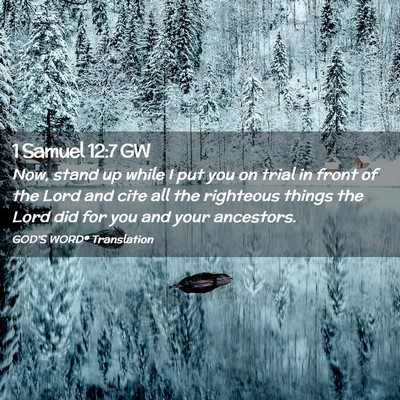 Picture 02 - 1 Samuel 12:7 GW - Now, stand up while I put you on trial in front - Bible Verse Picture