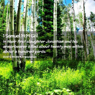 Picture 02 - 1 Samuel 14:14 GW - In their first slaughter Jonathan and his - Bible Verse Picture
