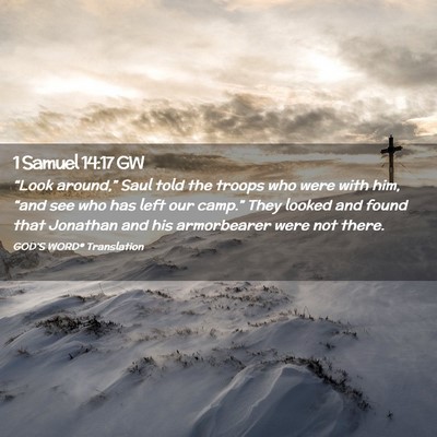 Picture 02 - 1 Samuel 14:17 GW - “Look around,” Saul told the troops who were - Bible Verse Picture
