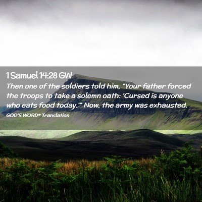 Picture 02 - 1 Samuel 14:28 GW - Then one of the soldiers told him, “Your father - Bible Verse Picture