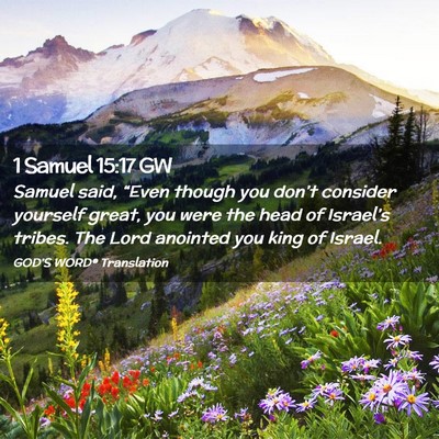Picture 02 - 1 Samuel 15:17 GW - Samuel said, “Even though you don’t consider - Bible Verse Picture