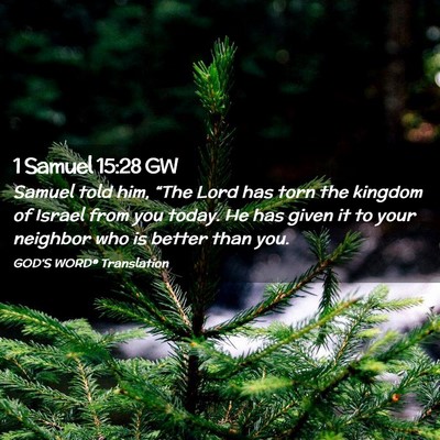 Picture 02 - 1 Samuel 15:28 GW - Samuel told him, “The Lord has torn the kingdom - Bible Verse Picture