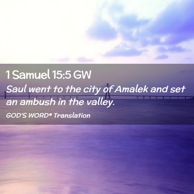 Picture 02 - 1 Samuel 15:5 GW - Saul went to the city of Amalek and set an ambush - Bible Verse Picture
