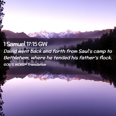 Picture 02 - 1 Samuel 17:15 GW - David went back and forth from Saul’s camp to - Bible Verse Picture