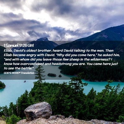 Picture 02 - 1 Samuel 17:28 GW - Eliab, David’s oldest brother, heard David - Bible Verse Picture