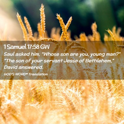 Picture 02 - 1 Samuel 17:58 GW - Saul asked him, “Whose son are you, young - Bible Verse Picture