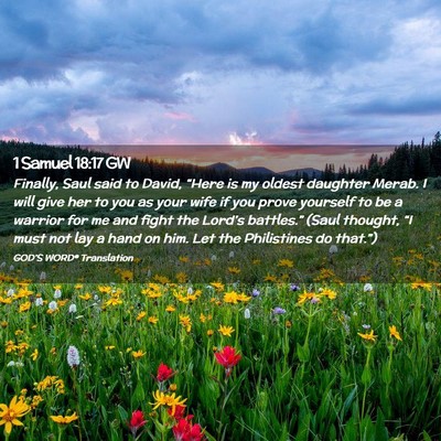 Picture 02 - 1 Samuel 18:17 GW - Finally, Saul said to David, “Here is my oldest - Bible Verse Picture