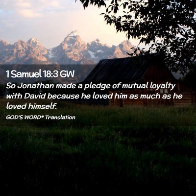 Picture 02 - 1 Samuel 18:3 GW - So Jonathan made a pledge of mutual loyalty with - Bible Verse Picture