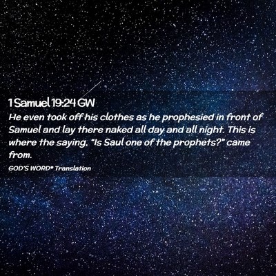 Picture 02 - 1 Samuel 19:24 GW - He even took off his clothes as he prophesied in - Bible Verse Picture