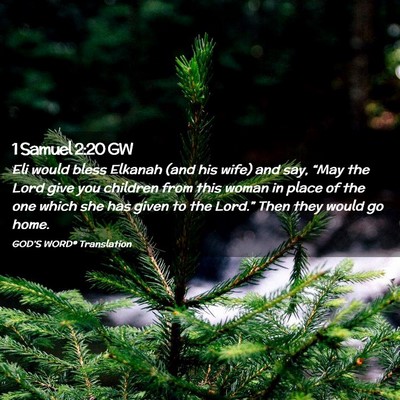 Picture 02 - 1 Samuel 2:20 GW - Eli would bless Elkanah (and his wife) and say, - Bible Verse Picture