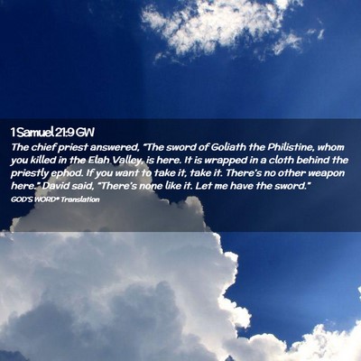 Picture 02 - 1 Samuel 21:9 GW - The chief priest answered, “The sword of - Bible Verse Picture