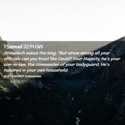 Picture 02 - 1 Samuel 22:14 GW - Ahimelech asked the king, “But whom among all - Bible Verse Picture