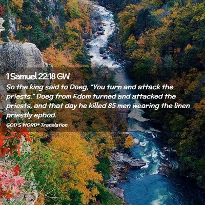Picture 02 - 1 Samuel 22:18 GW - So the king said to Doeg, “You turn and attack - Bible Verse Picture