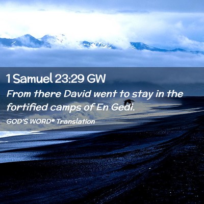 Picture 02 - 1 Samuel 23:29 GW - From there David went to stay in the fortified - Bible Verse Picture