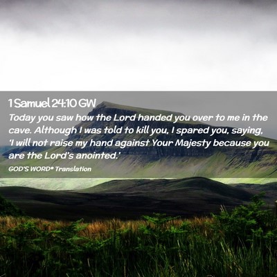 Picture 02 - 1 Samuel 24:10 GW - Today you saw how the Lord handed you over to me - Bible Verse Picture