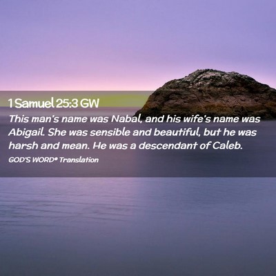 Picture 02 - 1 Samuel 25:3 GW - This man’s name was Nabal, and his wife’s - Bible Verse Picture