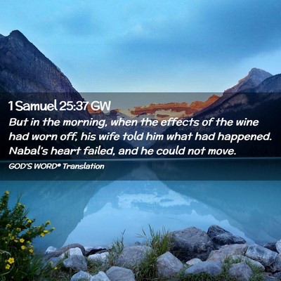Picture 02 - 1 Samuel 25:37 GW - But in the morning, when the effects of the wine - Bible Verse Picture