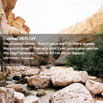 Picture 02 - 1 Samuel 26:15 GW - David asked Abner, “Aren’t you a man? Is - Bible Verse Picture