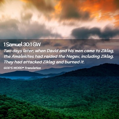 Picture 02 - 1 Samuel 30:1 GW - Two days later, when David and his men came to - Bible Verse Picture