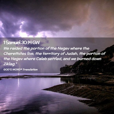 Picture 02 - 1 Samuel 30:14 GW - We raided the portion of the Negev where the - Bible Verse Picture