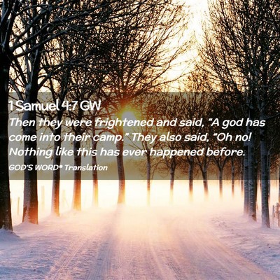 Picture 02 - 1 Samuel 4:7 GW - Then they were frightened and said, “A god has - Bible Verse Picture