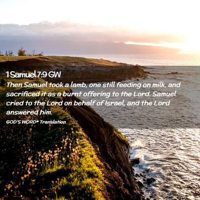 Picture 02 - 1 Samuel 7:9 GW - Then Samuel took a lamb, one still feeding on - Bible Verse Picture