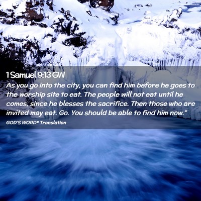 Picture 02 - 1 Samuel 9:13 GW - As you go into the city, you can find him before - Bible Verse Picture