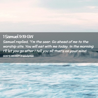 Picture 02 - 1 Samuel 9:19 GW - Samuel replied, “I’m the seer. Go ahead of me - Bible Verse Picture