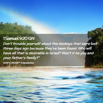 Picture 02 - 1 Samuel 9:20 GW - Don’t trouble yourself about the donkeys that - Bible Verse Picture