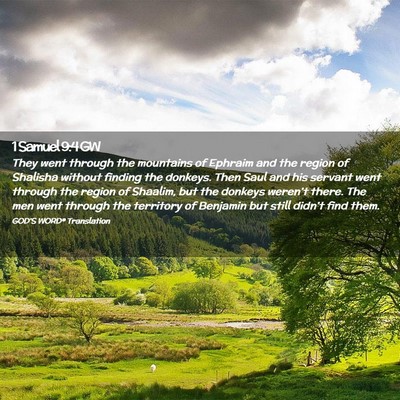 Picture 02 - 1 Samuel 9:4 GW - They went through the mountains of Ephraim and - Bible Verse Picture