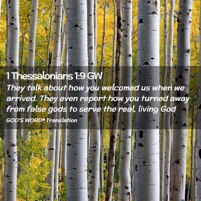 Picture 02 - 1 Thessalonians 1:9 GW - They talk about how you welcomed us when we - Bible Verse Picture