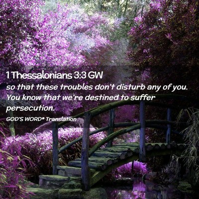 Picture 02 - 1 Thessalonians 3:3 GW - so that these troubles don’t disturb any of - Bible Verse Picture