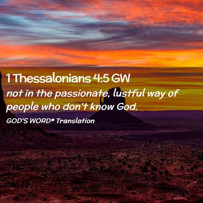 Picture 02 - 1 Thessalonians 4:5 GW - not in the passionate, lustful way of people who - Bible Verse Picture