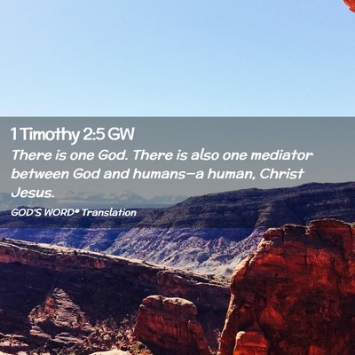 Picture 02 - 1 Timothy 2:5 GW - There is one God. There is also one mediator - Bible Verse Picture