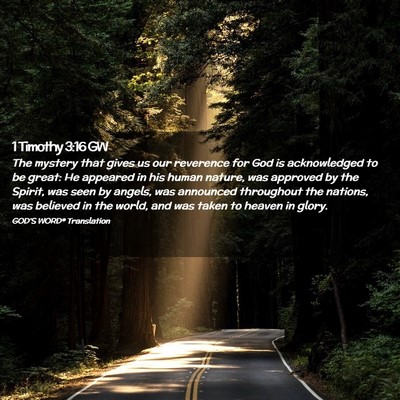 Picture 02 - 1 Timothy 3:16 GW - The mystery that gives us our reverence for God - Bible Verse Picture