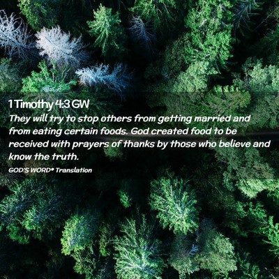 Picture 02 - 1 Timothy 4:3 GW - They will try to stop others from getting married - Bible Verse Picture
