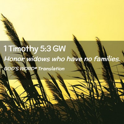 Picture 02 - 1 Timothy 5:3 GW - Honor widows who have no - Bible Verse Picture
