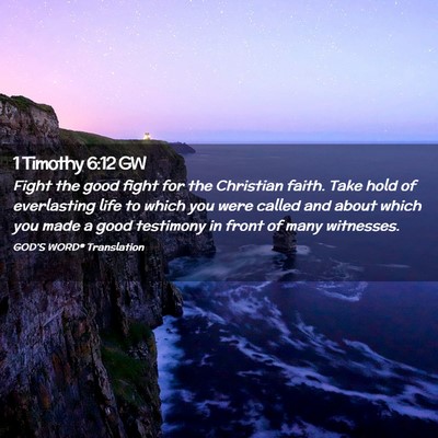 Picture 02 - 1 Timothy 6:12 GW - Fight the good fight for the Christian faith. - Bible Verse Picture