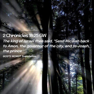 Picture 02 - 2 Chronicles 18:25 GW - The king of Israel then said, “Send Micaiah - Bible Verse Picture