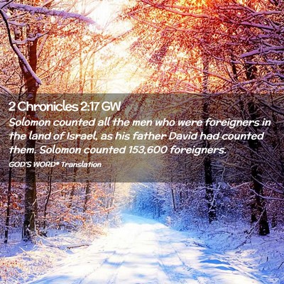 Picture 02 - 2 Chronicles 2:17 GW - Solomon counted all the men who were foreigners - Bible Verse Picture