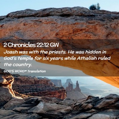 Picture 02 - 2 Chronicles 22:12 GW - Joash was with the priests. He was hidden in - Bible Verse Picture